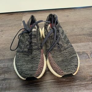 Adidas PureBoost Tennis Shoes in Black and Maroon